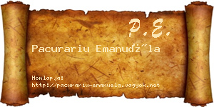 Pacurariu Emanuéla névjegykártya
